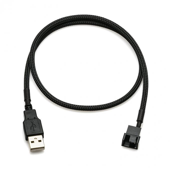 USB tressé à 3 broches 4 broches Molex féminin PWM 5V adaptateur d'alimentation du ventilateur câble de connecteur pour refroidisseur d'ordinateur 0