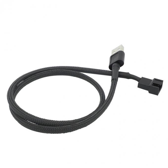 USB tressé à 3 broches 4 broches Molex féminin PWM 5V adaptateur d'alimentation du ventilateur câble de connecteur pour refroidisseur d'ordinateur 3