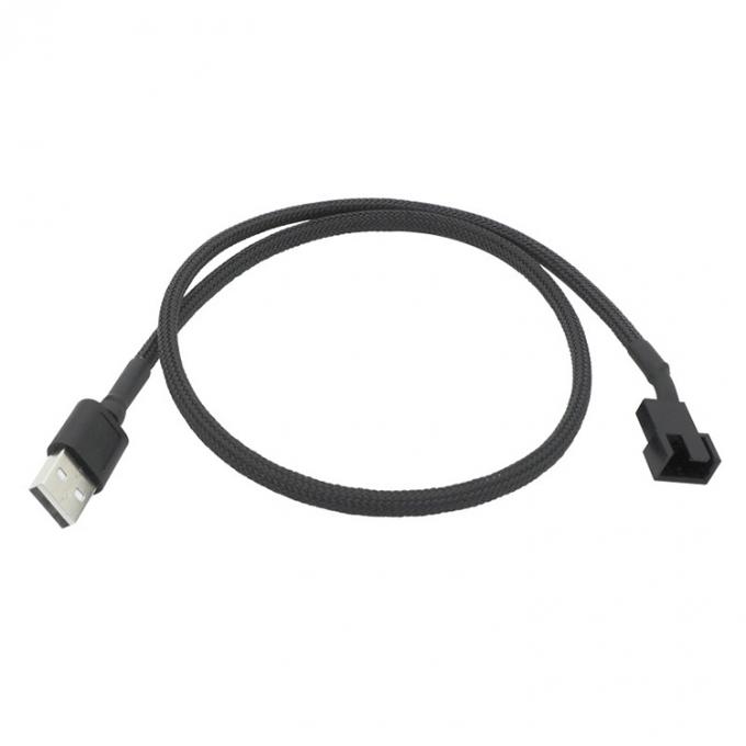 USB tressé à 3 broches 4 broches Molex féminin PWM 5V adaptateur d'alimentation du ventilateur câble de connecteur pour refroidisseur d'ordinateur 4