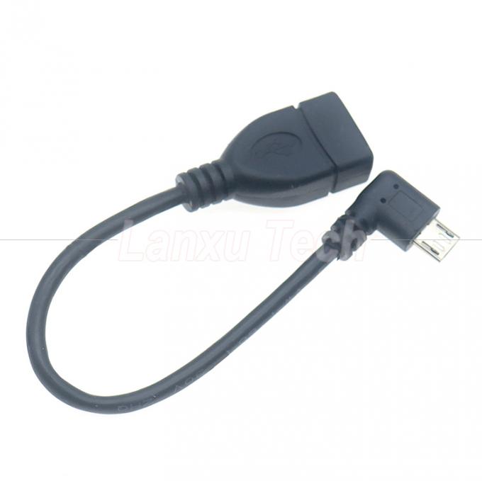 Portable court angle droit de 90 degrés Micro V8 à USB femme prise OTG câble d'adaptateur pour téléphone portable 4