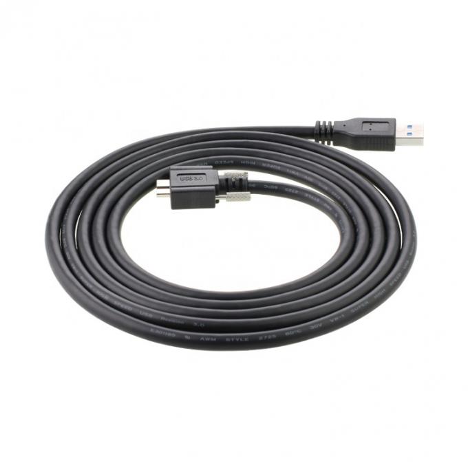 Superspeed Data 5Gbps Panneau de verrouillage à vis monté Micro B 3.0 à câble d'extension USB 3.0 A 5