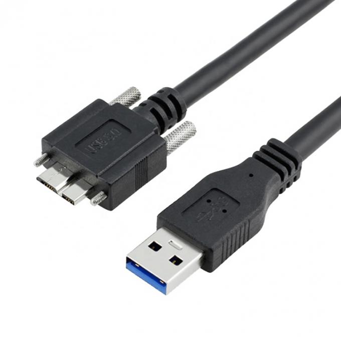 Superspeed Data 5Gbps Panneau de verrouillage à vis monté Micro B 3.0 à câble d'extension USB 3.0 A 3