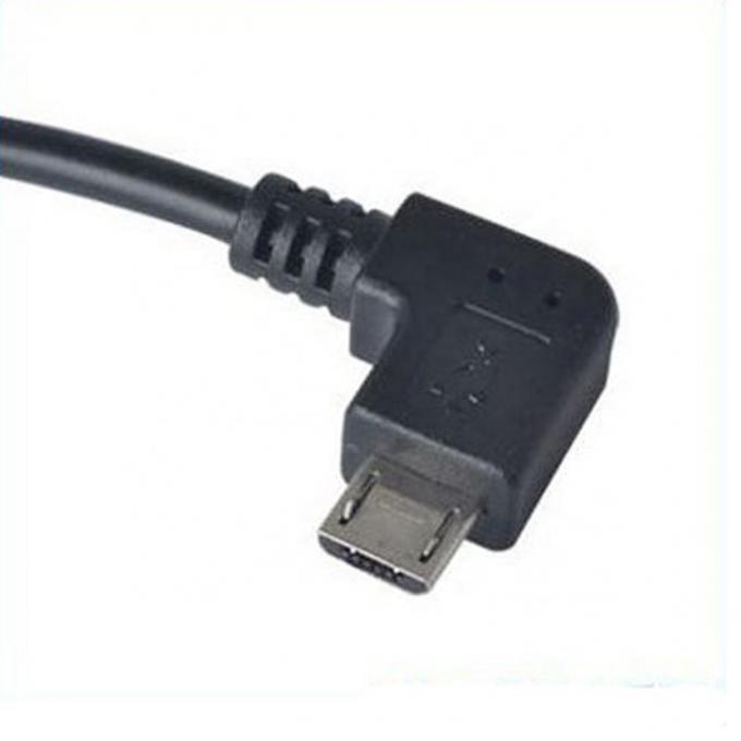 90 degrés d'angle Micro B à USB type A câble d'adaptateur OTG féminin 3
