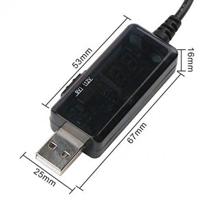 Affichage à LED Multi Compatible Voltage Configuration Booster 5V à 9V 12V câble de chargeur USB à courant continu 4