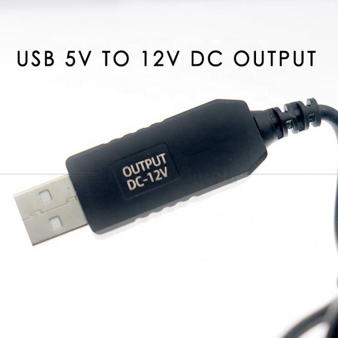 12V booster USB 5V à 12V 90 degrés angle 5,5x2,1 mm câble jack pour le routeur Wifi 4