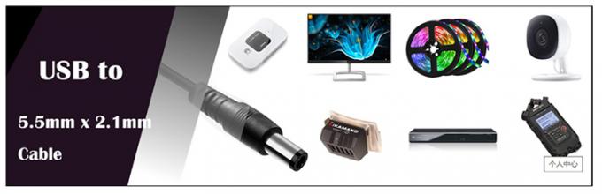 Chargeur à haute puissance de 1m de haute qualité 5.5x2.1 mm DC 5V à 12V Routeur Wifi câble d'alimentation USB 2