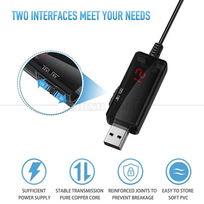 1m Drok 5V USB pour augmenter 9V 12V Step Up Multi sortie câble convertisseur CC pour le modem du routeur 4