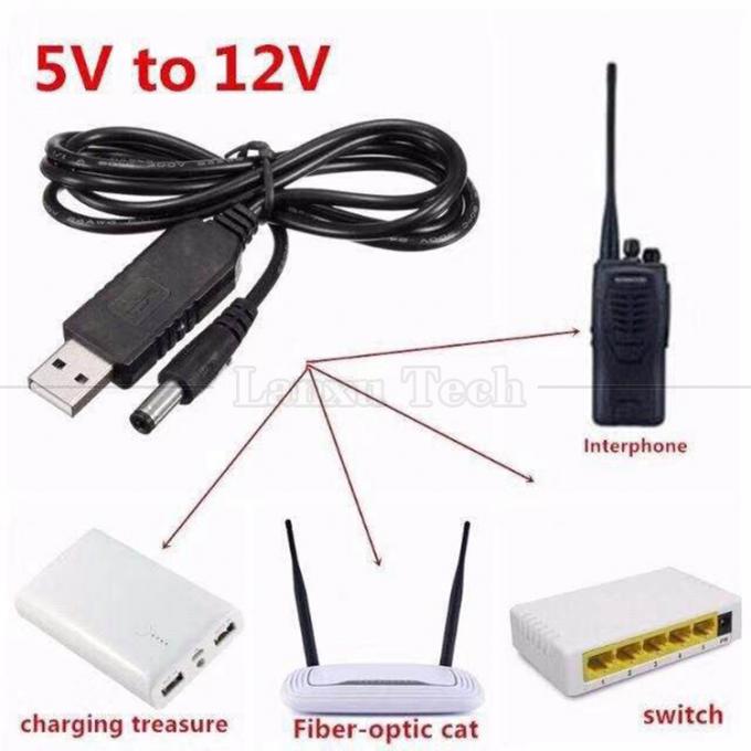 Chargeur à haute tension de haute qualité 5.5x2.1mm DC 5V à 12V câble d'alimentation USB pour le modem Wifi Router 10