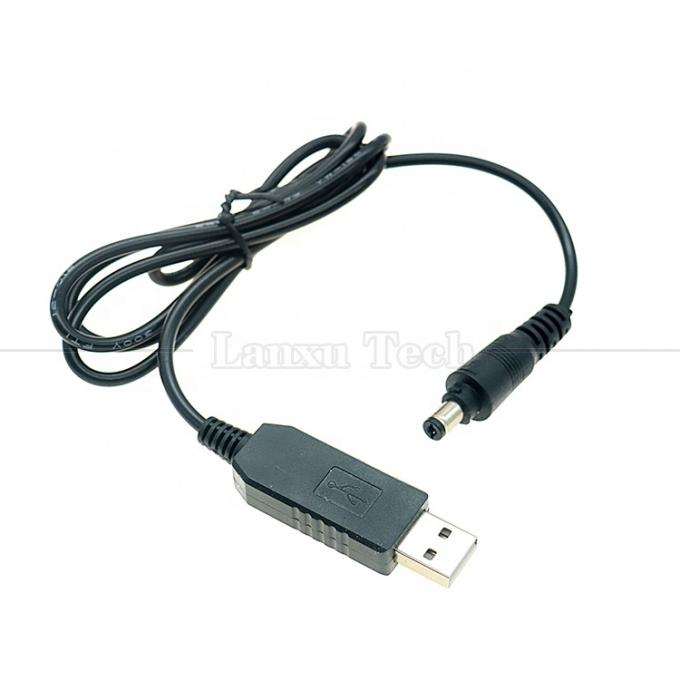 USB de haute qualité de 5V à 12V sortie DC 5.5x2.1mm booster de connecteur de verrouillage configuré câble USB de puissance pour lampes à bande LED 3