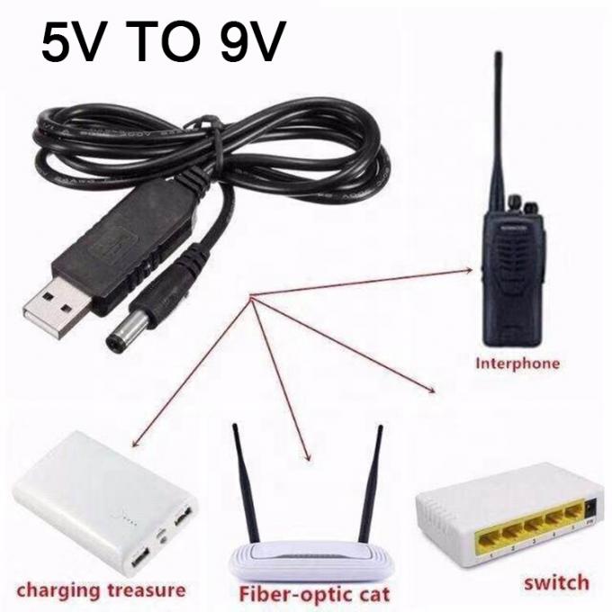 Booster de haute qualité 5V USB à 9V DC 5.5x2.1mm Convertisseur de puissance de conversion câble de chargeur pour le modem du routeur Wifi 1