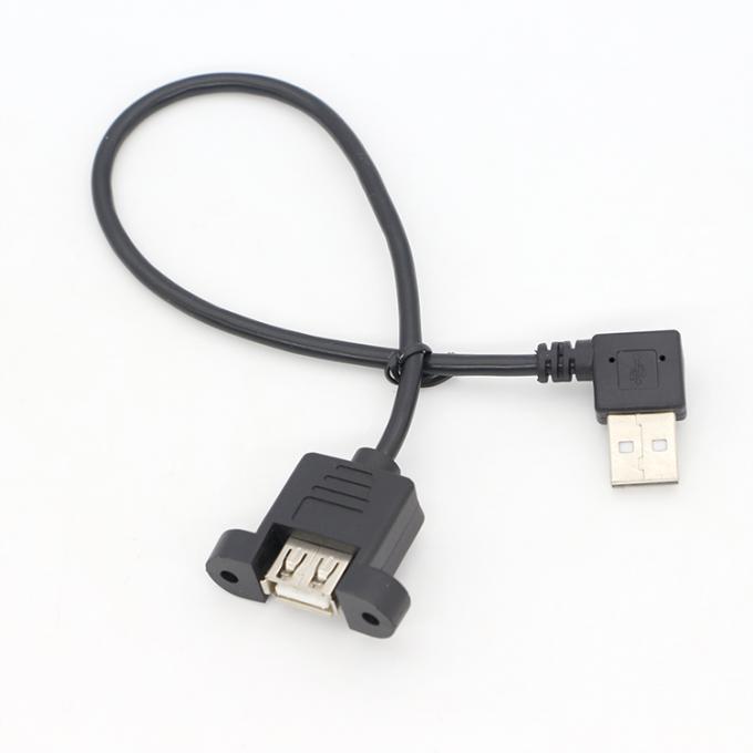 Fermeture à vis à angle droit de 90 degrés Type A Montage de panneau mâle à femelle Cable d'extension USB 6