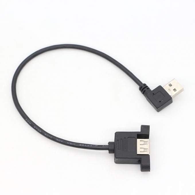 Fermeture à vis à angle droit de 90 degrés Type A Montage de panneau mâle à femelle Cable d'extension USB 5