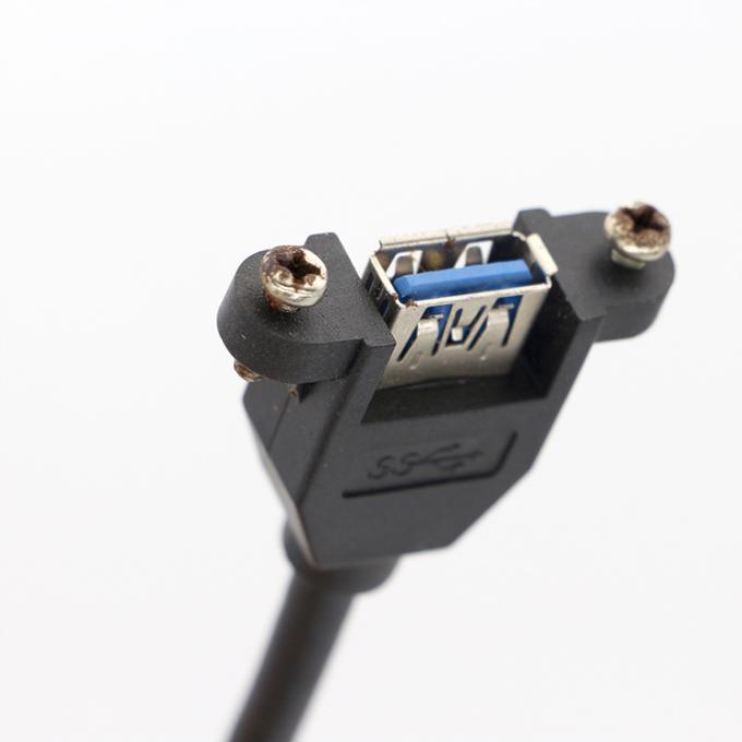 OEM Screw Locking Stud Dual USB 3.0 Type A câble de montage de panneau féminin avec connecteur Molex 3