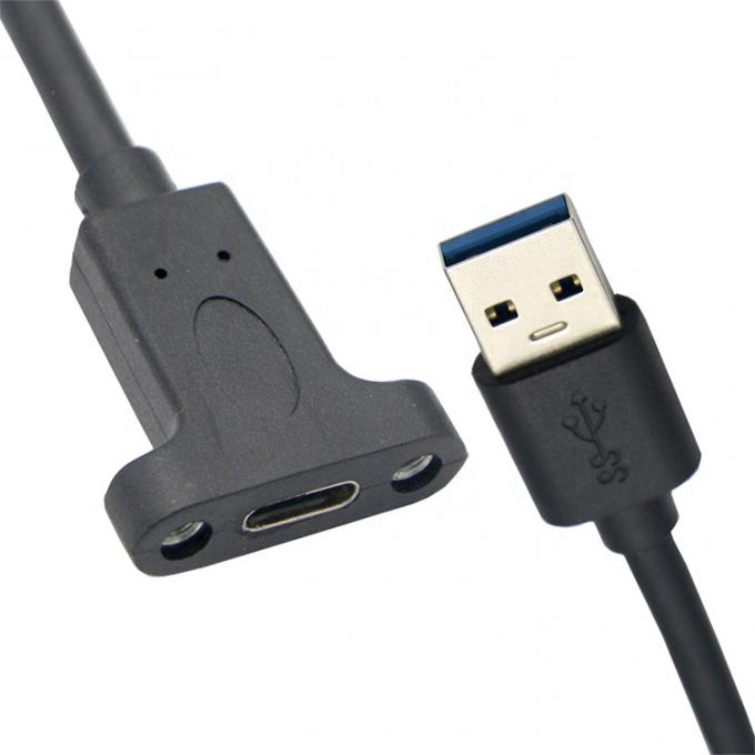 Serre-boucle à vis USB 3.0 Un mâle à USB de type C 3.1 Un câble d'extension USB 3.0 monté sur le panneau 2