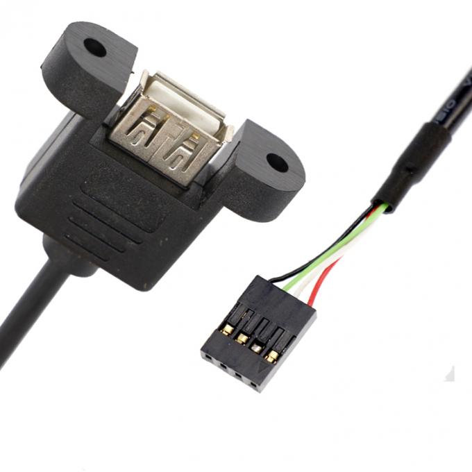 Cable de raccordement à vis personnalisé 1M 2M USB féminin monté sur un panneau à Dupont 1