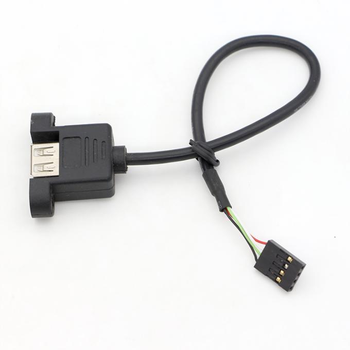 Cable de raccordement à vis personnalisé 1M 2M USB féminin monté sur un panneau à Dupont 5