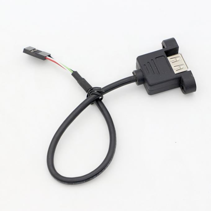 Cable de raccordement à vis personnalisé 1M 2M USB féminin monté sur un panneau à Dupont 6