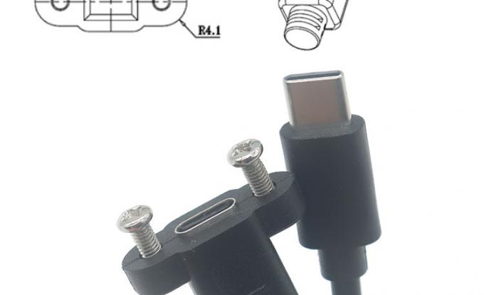 Montage du panneau à vis de 30 cm à 50 cm câble d'extension USB de type C 3.1 mâle à femelle 3
