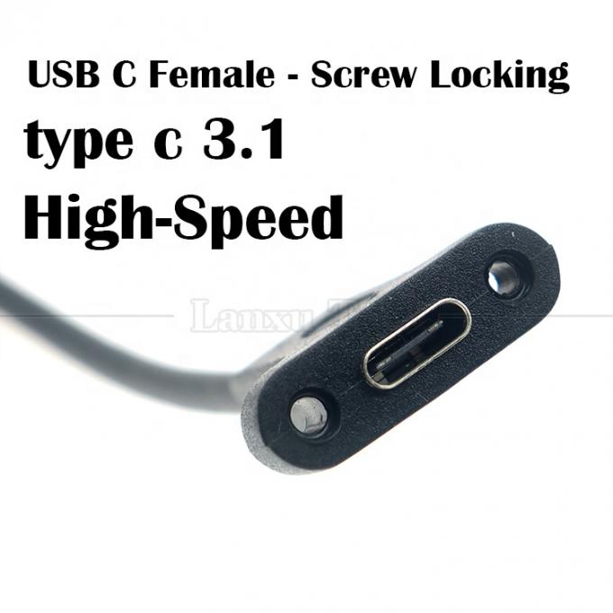 10 Gbps 0,3m 1m mâle à femelle Type C 3.1 Panneau monté en vis trou de verrouillage câble d'extension USB 4