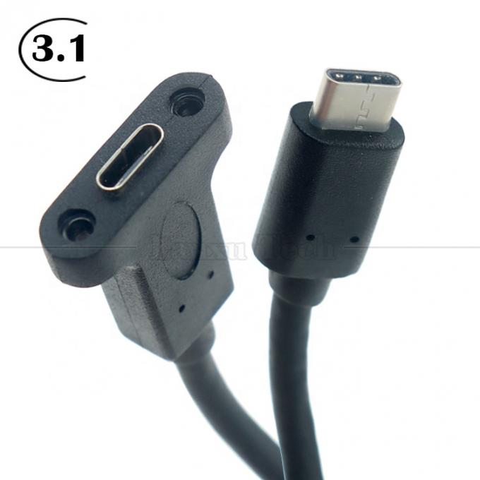 10 Gbps 0,3m 1m mâle à femelle Type C 3.1 Panneau monté en vis trou de verrouillage câble d'extension USB 8