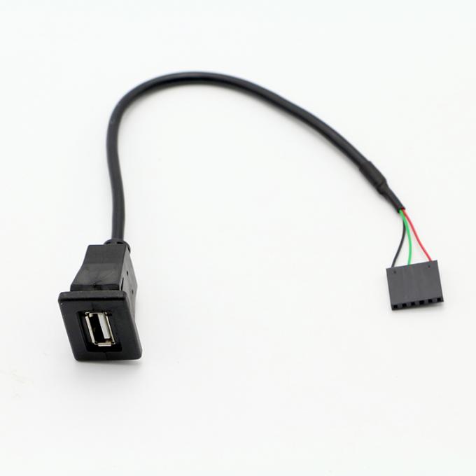 Montage du panneau de raccourci USB Socket féminin au câble de fil de connecteur Dupont 1
