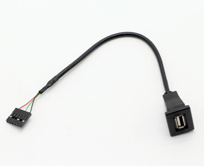 Montage du panneau de raccourci USB Socket féminin au câble de fil de connecteur Dupont 5