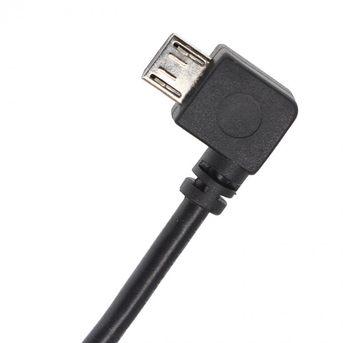 Fermeture à vis personnalisée à angle de 90 degrés Micro B mâle USB 2.0 type B femelle câble d'extension de montage de panneau 3