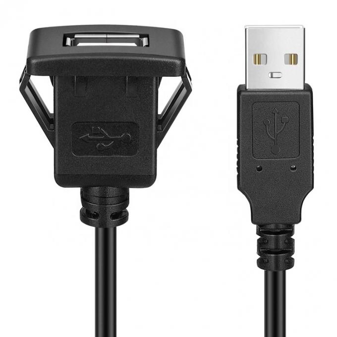 Panneau de tableau de bord à prise de courant USB mâle à femelle câble d'extension de montage 4
