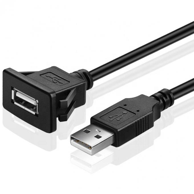 Panneau de tableau de bord à prise de courant USB mâle à femelle câble d'extension de montage 2