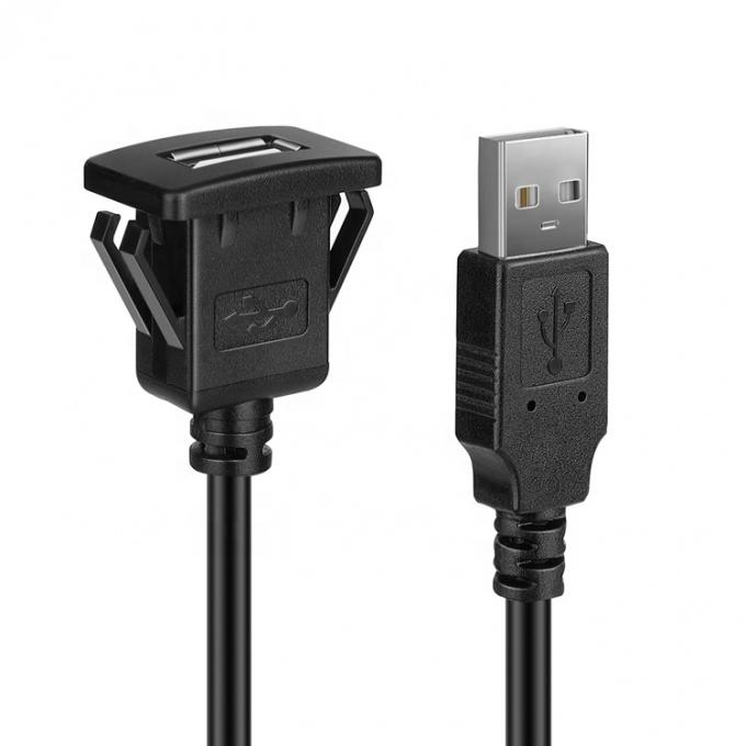 Panneau de tableau de bord à prise de courant USB mâle à femelle câble d'extension de montage 3