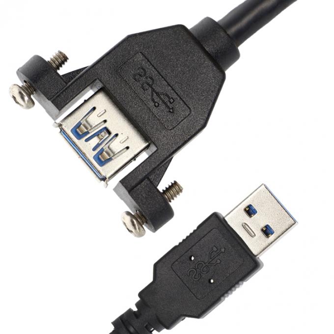 Fermeture à vis Mini Micro B Type C RJ45 Ethernet Cable d'extension de montage de panneau USB de sexe masculin à féminin 3