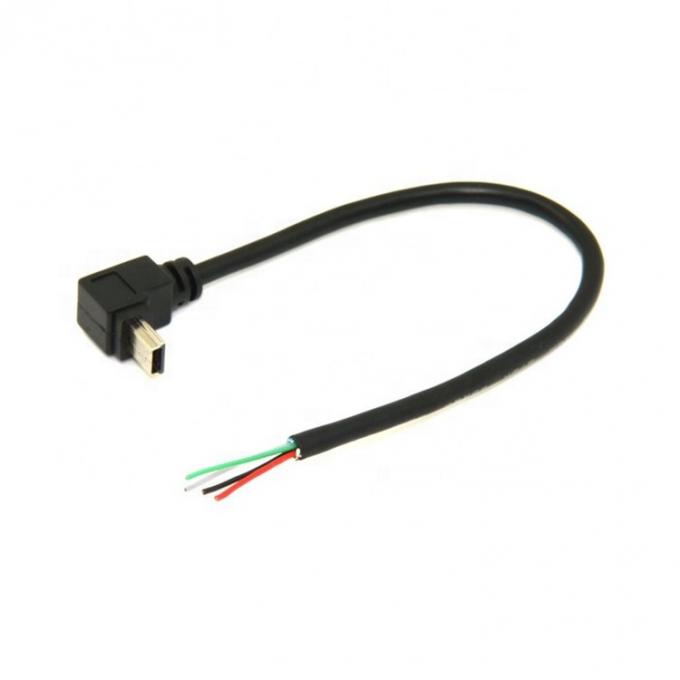 90 degrés vers le haut vers le bas angle gauche droit Mini USB à dépouillé fil nu Cable à queue de cochon à bout ouvert 6