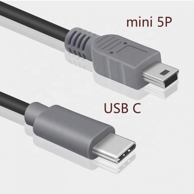 Chargement de données USB de type C à mini câble d'adaptateur USB OTG à 5 broches pour vidéo de caméra téléphonique 1