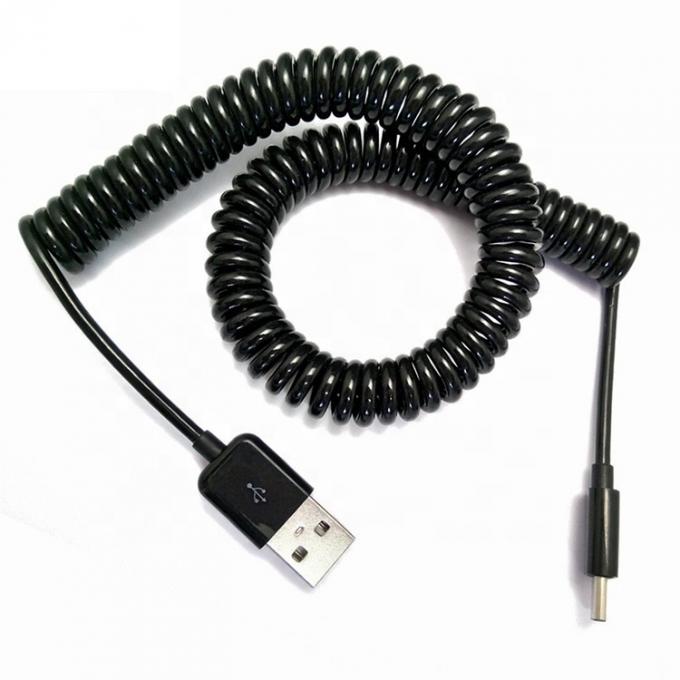 OEM 1M 2M Spirale de chargement de données câble USB enroulé à MINI USB 1