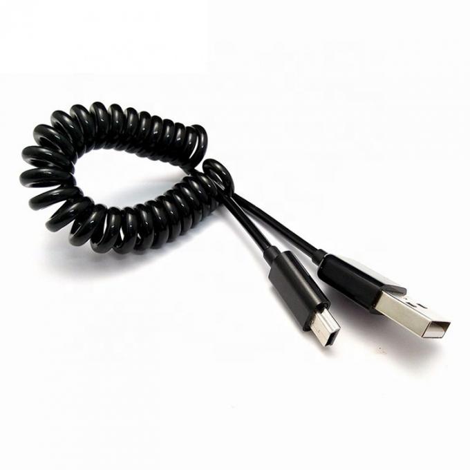 OEM 1M 2M Spirale de chargement de données câble USB enroulé à MINI USB 4