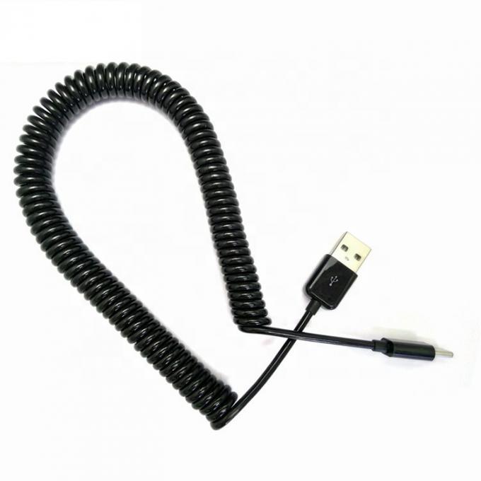 OEM 1M 2M Spirale de chargement de données câble USB enroulé à MINI USB 5