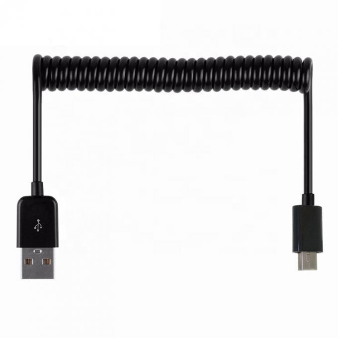 OEM 1M 2M Spirale de chargement de données câble USB enroulé à MINI USB 3