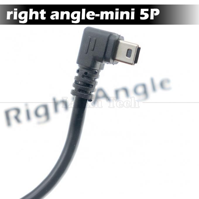 Personnalisé 1m 2m 3m 90 degrés vers le haut vers le bas angle gauche droit Chargement de données USB A mâle à mini câble d'extension USB 5 broches pour appareil photo 2