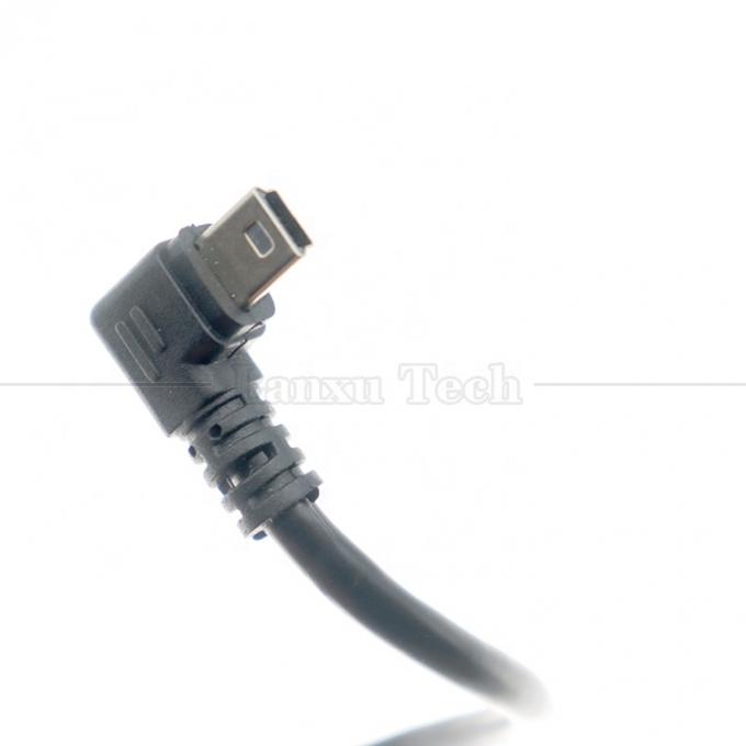 Personnalisé 1m 2m 3m 90 degrés vers le haut vers le bas angle gauche droit Chargement de données USB A mâle à mini câble d'extension USB 5 broches pour appareil photo 3