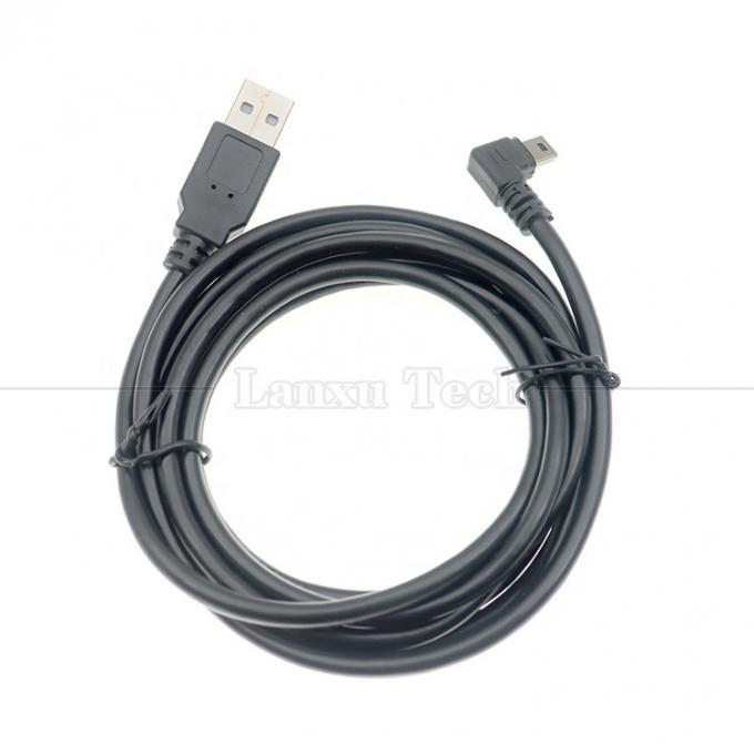 Personnalisé 1m 2m 3m 90 degrés vers le haut vers le bas angle gauche droit Chargement de données USB A mâle à mini câble d'extension USB 5 broches pour appareil photo 5