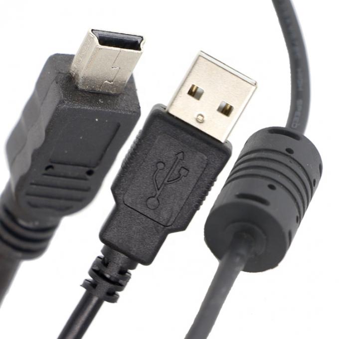 1.5m USB A à Mini B 5PIN USB 2.0 câble OTG de charge de données avec ferrite 2