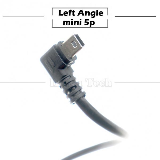 Personnalisation 90 degrés angle gauche USB un mâle à MINI 5P câble USB pour la caméra de la manette PS3 4