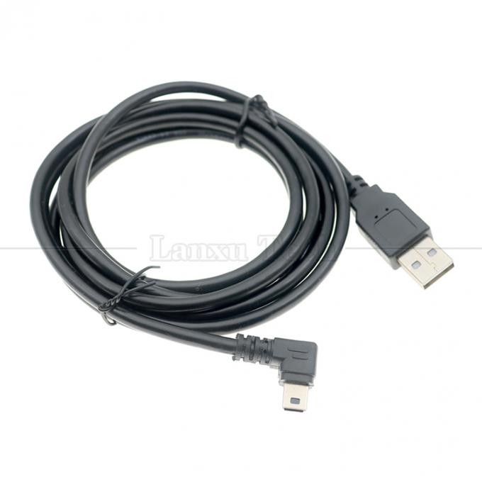 Personnalisation 90 degrés angle gauche USB un mâle à MINI 5P câble USB pour la caméra de la manette PS3 6