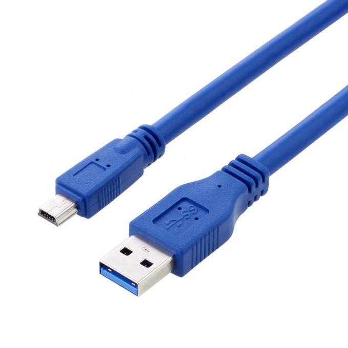 Cable d'extension USB 3.0 à haute vitesse de 5 Gbps de type A mâle à mini B 10 PIN 4