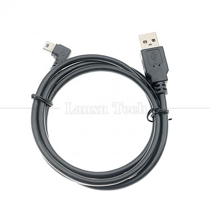1m 2m 3m 5m 90 degrés L en forme d'angle droit gauche USB 2.0 un mâle à mini B 5 broches câble de charge de données USB pour MP3 caméra 4