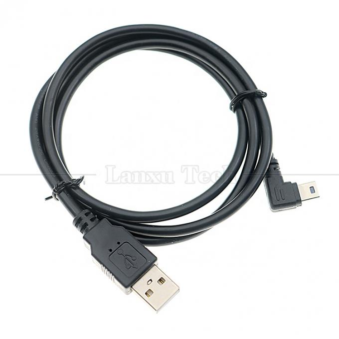 1m 2m 3m 5m 90 degrés L en forme d'angle droit gauche USB 2.0 un mâle à mini B 5 broches câble de charge de données USB pour MP3 caméra 8
