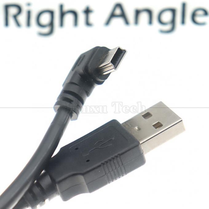 1m 2m 3m 5m 90 degrés L en forme d'angle droit gauche USB 2.0 un mâle à mini B 5 broches câble de charge de données USB pour MP3 caméra 6