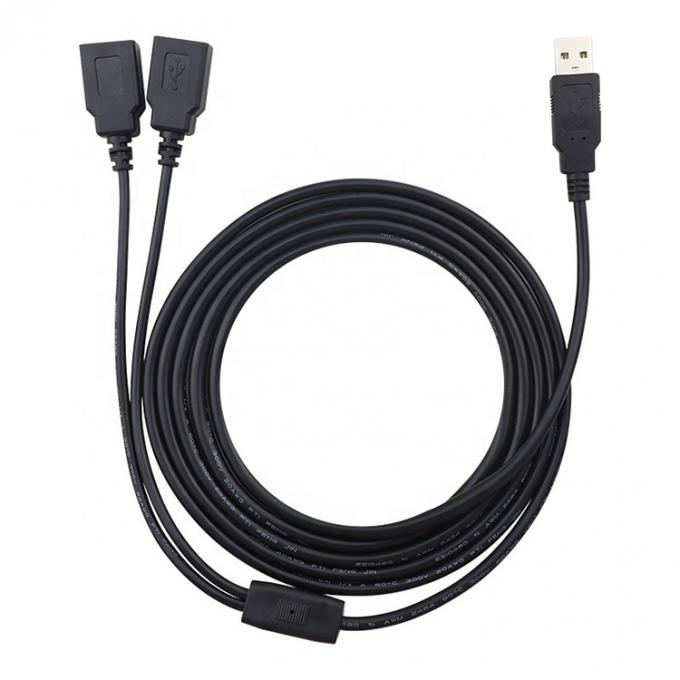 OEM personnalisé 2m 1 mâle à 2 femelles Y câble USB pour la recharge 2