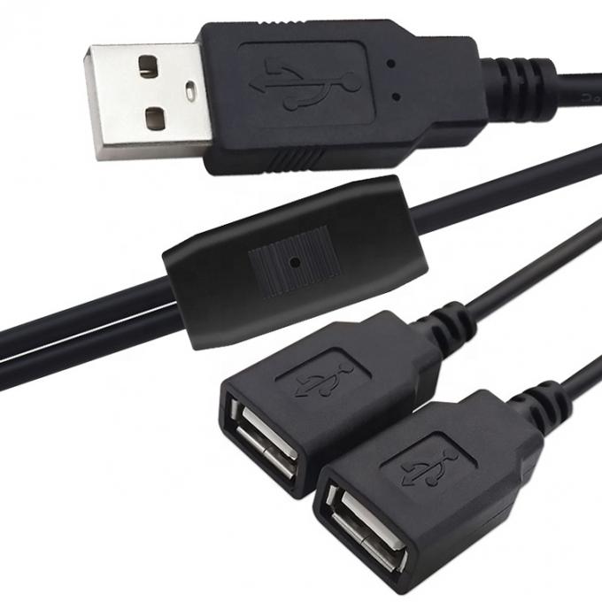 OEM personnalisé 2m 1 mâle à 2 femelles Y câble USB pour la recharge 7