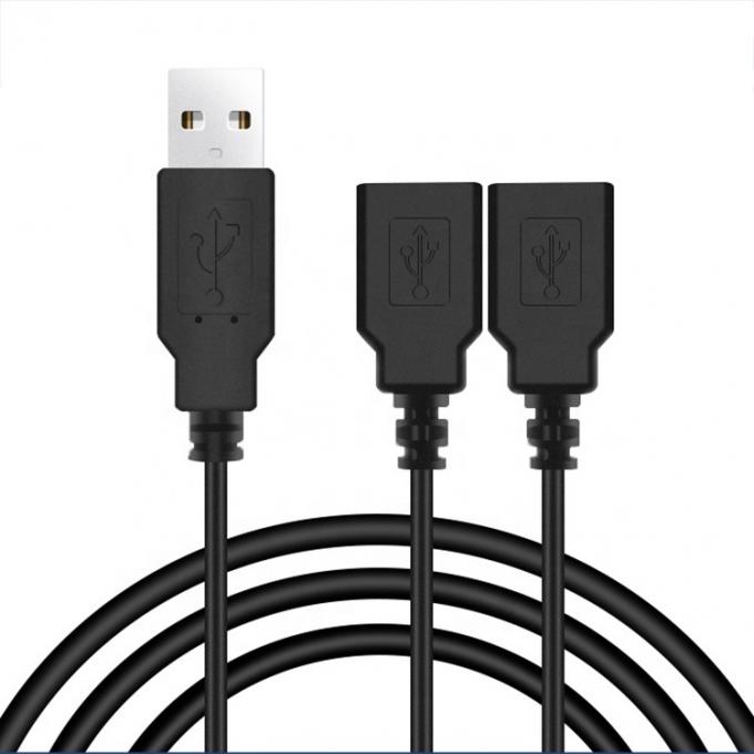 OEM personnalisé 2m 1 mâle à 2 femelles Y câble USB pour la recharge 3